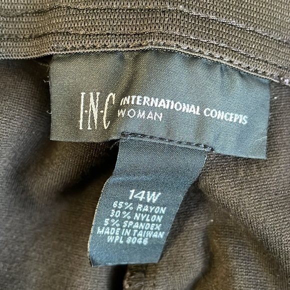INC International Concepts Brown Stretch Pull on Pants - Picture 3 of 3